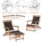 Costway 2PCS Patio Rattan Folding Lounge Chair Table Acacia Wood W/Retractable Footrest